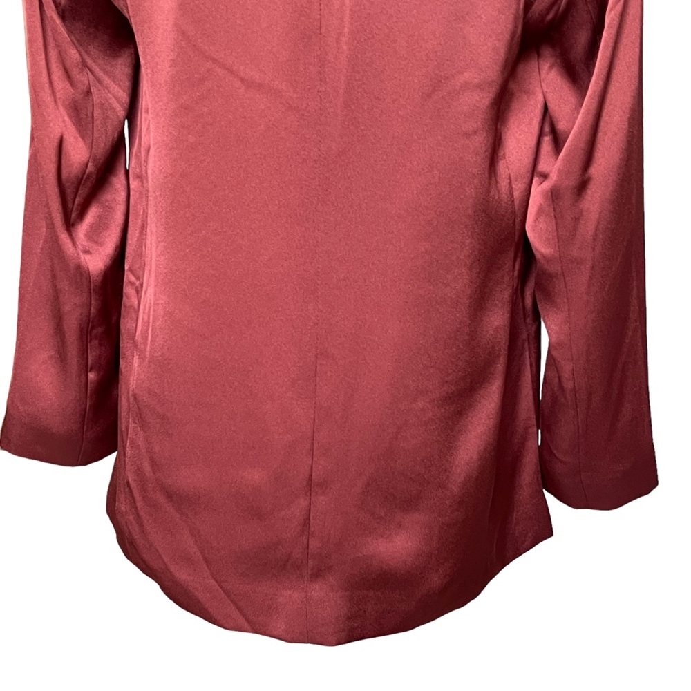 Express Women’s Satin Lightweight Open Front Blazer Size S Burnt Orange Lined - Picture 6 of 8